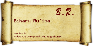 Bihary Rufina névjegykártya